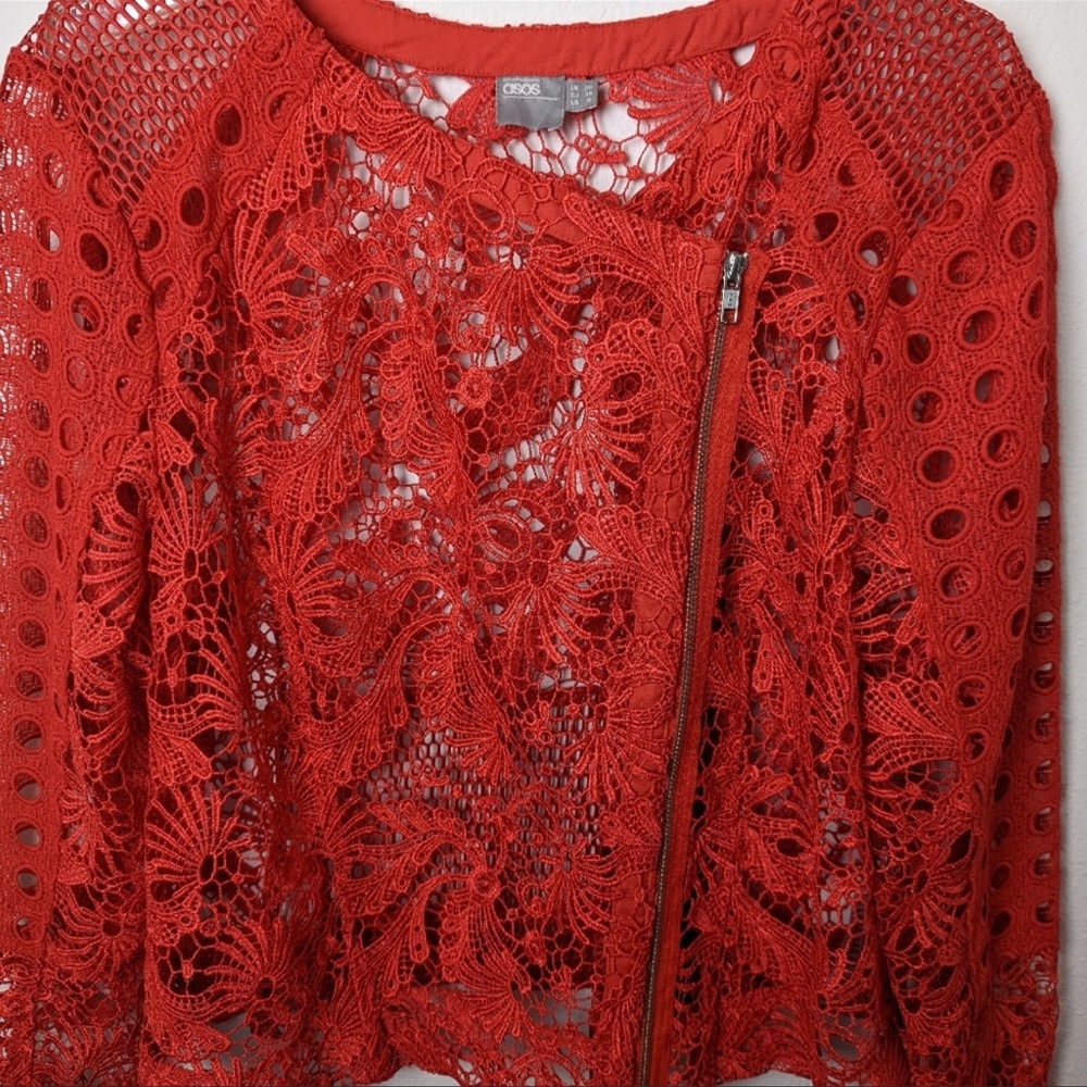 ASOS CURVE Mixed Lace Panel Jacket - Picture 7 of 14